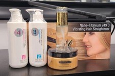 PRO-TECHS KERATIN SHAMPOO, CONDITIONER, MASK  OIL  A Nano Titanium Flat Iron