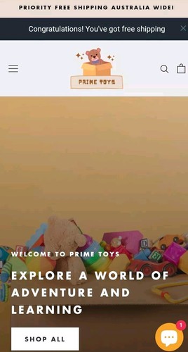Shopify Store Primetoys Australia Kids Toys With Domain Name 713 Items