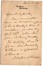 William Connor Magee, Bishop Peterborough Signed Letter 1890 / Autographed