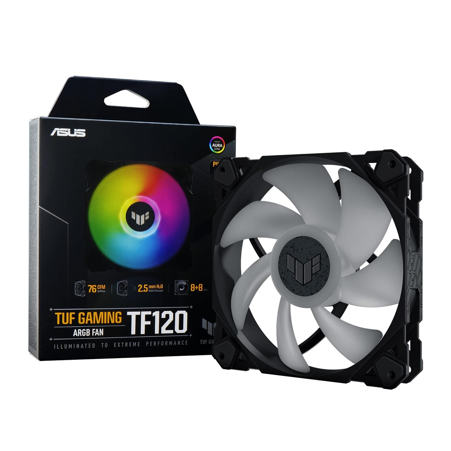 120Mm ARGB PWM Chassis Fan with Advanced Fluid Dynamic Bearing, Customizable Led