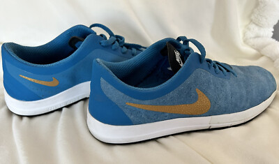 Nike Free Sb Nano 724941-477 Blue Gold Skateboarding Shoes Mens