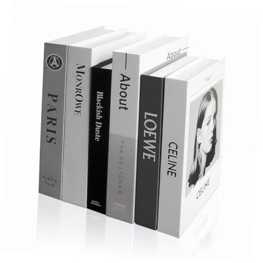  6 Pcs Faux Fashion Books for Home Decoration - Modern Aesthetic No.3 Set