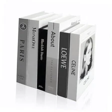  6 Pcs Faux Fashion Books for Home Decoration - Modern Aesthetic No.3 Set