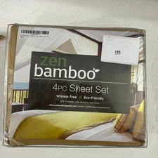 Zen Bamboo Polyester/Rayon Blend Full Size Luxury 4-Piece Sheet Set (Gold)