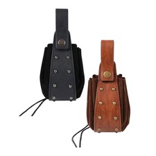 Medieval Belt Pouch Purse Versatile PU Leather Halloween Costume for Show Stage