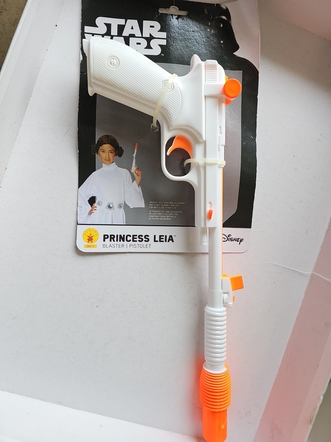Star Wars Princess Leia blaster replica toy. White orange. 2017. Sci-fi New 15"