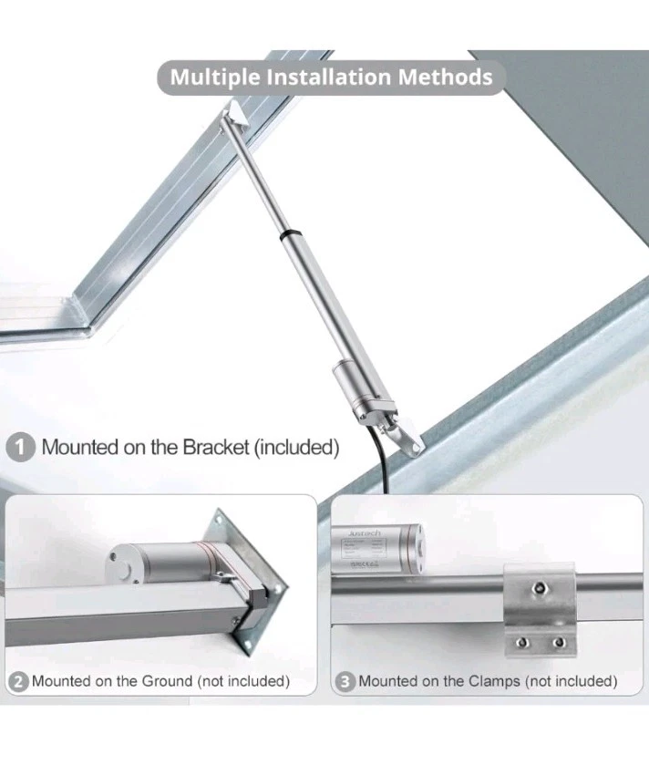 Justech 12V Heavy-Duty Linear Actuator 330LBSs/1500N-12inch/300mm -FOR PARTS - Image 4 of 4