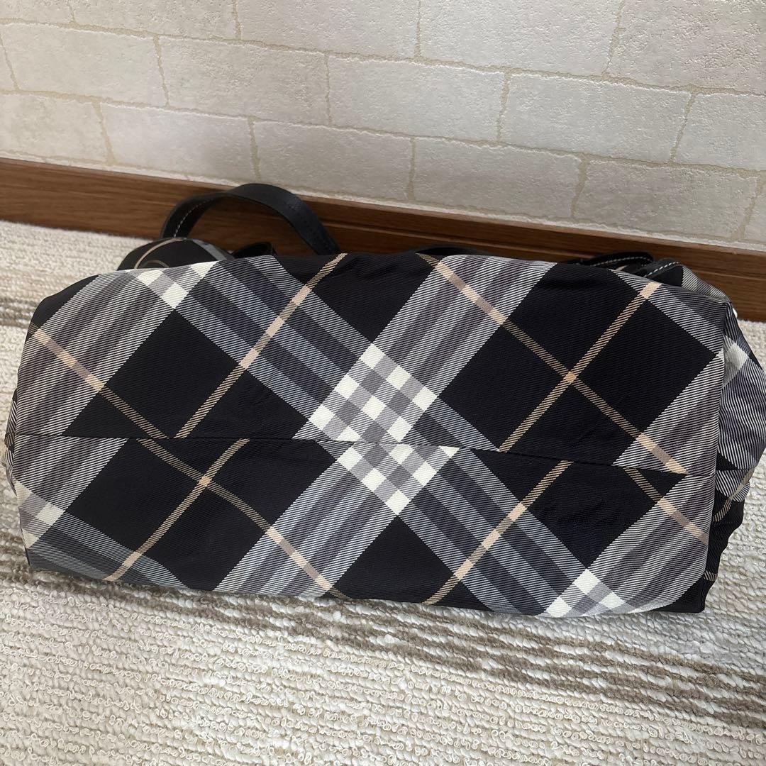 Burberry Blue Label Check Tote Bag Cowhide Leather Shoulder Bag Handbag New thumbnail 5
