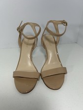 Nine West Women’s Loola Dress  Sandal Tan Patent Leather 3 “ Spike Heel 7.5 NWT