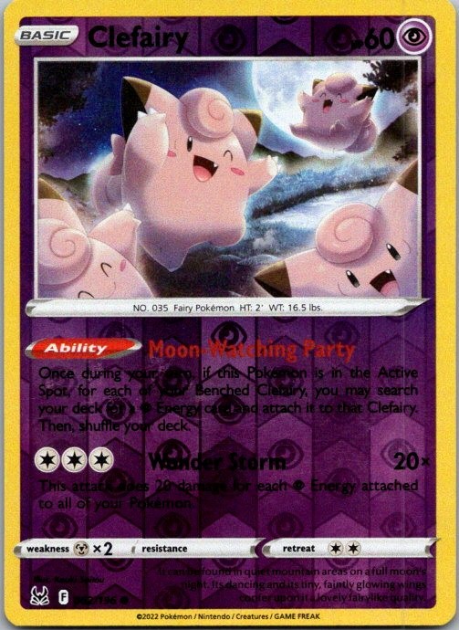 Clefairy SWSH11: Lost Origin 062/196 NM Reverse Holo