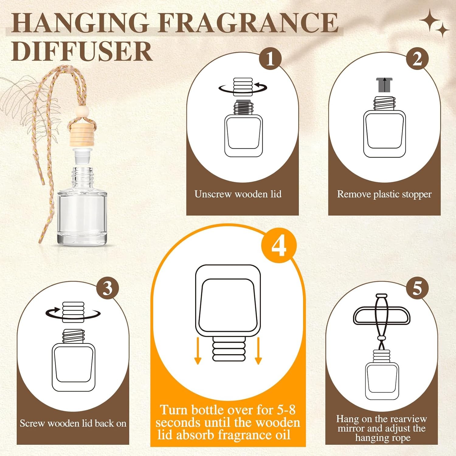 AROIC Car Air Freshener for Women, 6 Pack Air Freshener Diffuser, Hanging Air Fr