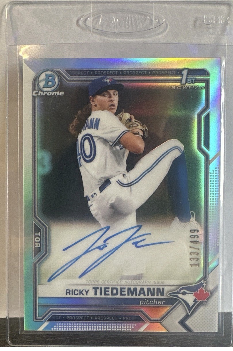 2021 1st Bowman Chrome Autograph Refractor Ricky Tiedemann /499