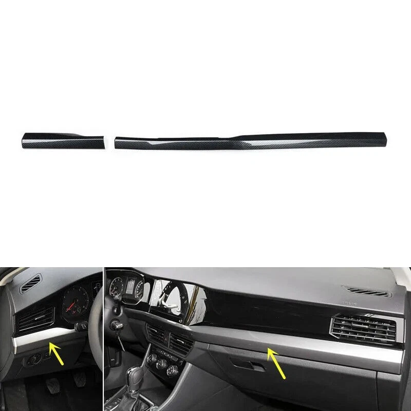 Embellecedores de puerta de engranaje interior de fibra de carbono ABS para VW Volkswagen Bora 2019-2021  Foto 3 de 4