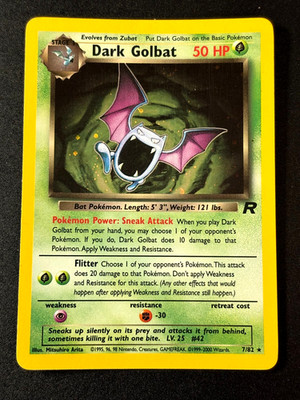 Dark Golbat 7/82 Holo Rare Team Rocket Pokemon Unlimited Holo LP/MP Card