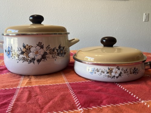 Vintage 70er Jahre Emaille Kochgeschirr