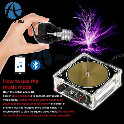 Tesla Coil Plasma Music Loudspeaker Bluetooth Touchable Artificial Lightning DIY