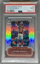 2024 DONRUSS OPTIC UPTOWN JAYDEN DANIELS #2 RC PSA 9