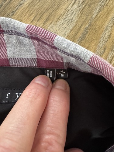 Camisa abotonada Theory para hombre. Talla M. Patrón a cuadros borgoña. Manga larga. Algodón - Imagen 6 de 9