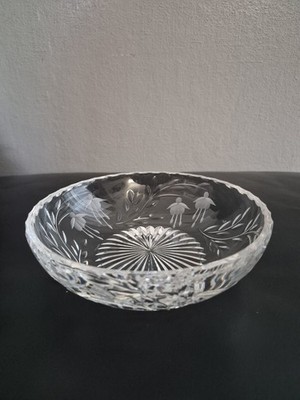 Vintage Stuart Kristall Kaskadenschliff Glas Kristall Schale