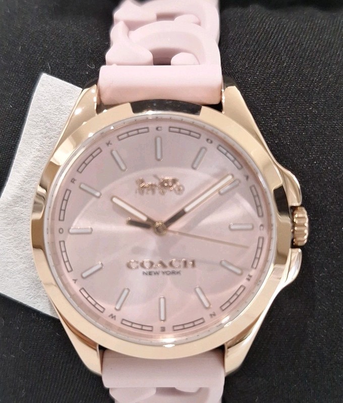 PINK COACH*~ Women's ~ 34mm ~ Mineral Crystal Quartz Movement