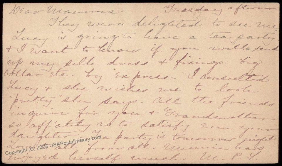 USA 1878 NORTHAMPTON Massachusetts Violet Star Cancel Postal Card Cover 96296 - Image 2 of 2