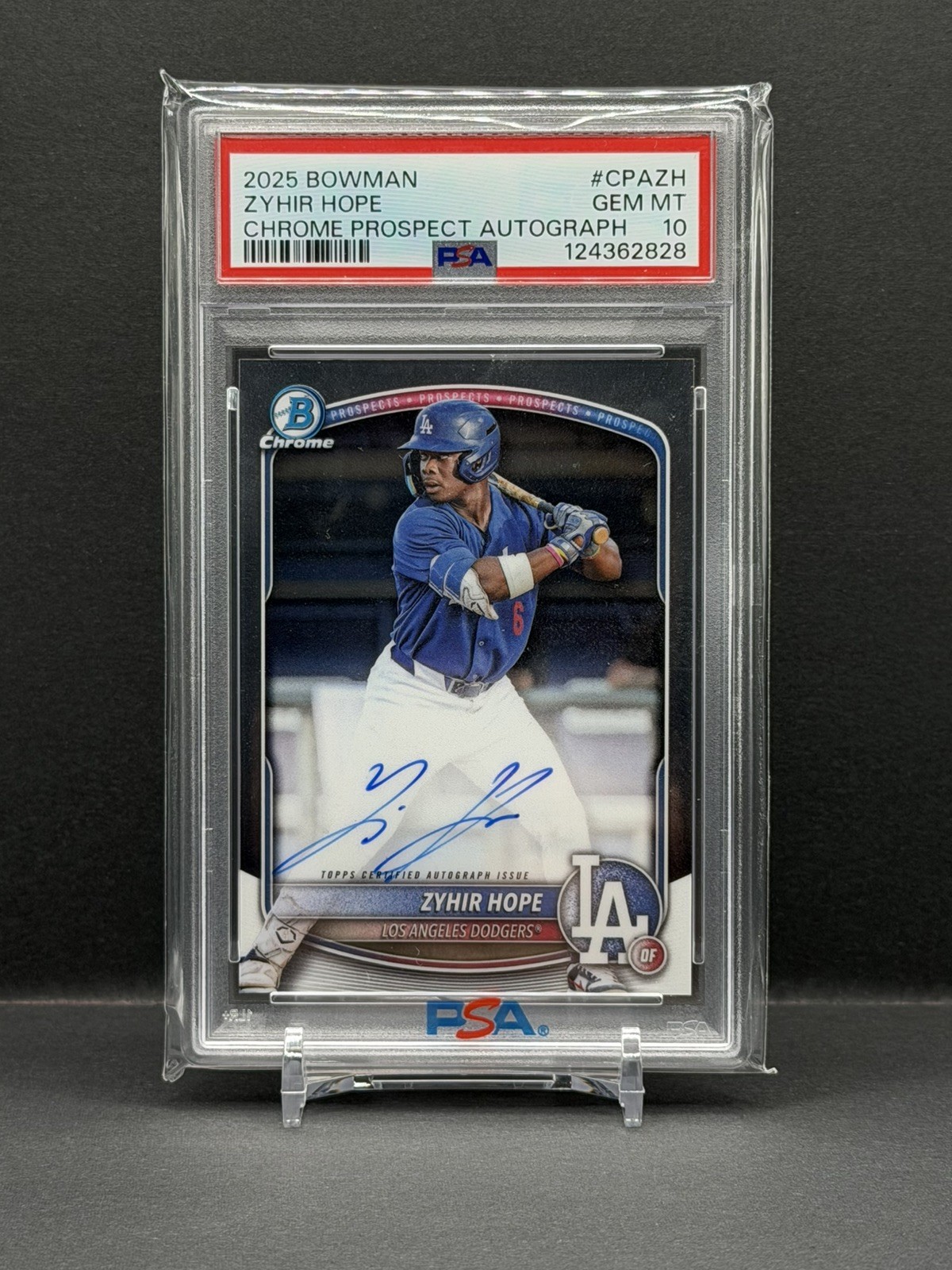 2025 Bowman Chrome Zyhir Hope Auto #CPA-ZH Dodgers PSA 10