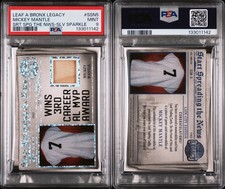 MICKEY MANTLE 2023 Leaf A BRONX LEGACY SSN5 Game Used Bat Silver 2/4 POP 1 PSA 9