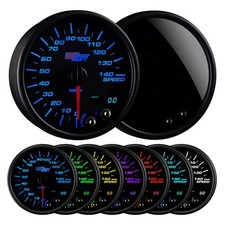 Tinted 7 Color 140 MPH Speedometer Gauge - Mounts in Custom Dashboard - Reset...