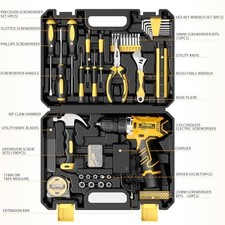 166-PC Home Tool Kit with 12V Cordless Drill, Storage Case, DIY Essentials - Image 3