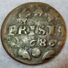 Early date 1686 New York Penny Colonial Copper Cent Friesland Mint Certificate
