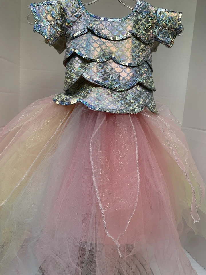 Gillian’s Closet Girls Party Dress Size 6 Layers Of Tulle With ShinySilverScales - Image 3 of 4