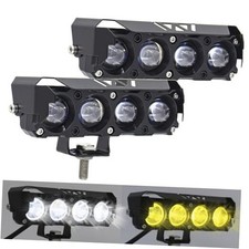 LED Yellow/White Motorcycle Driving Fog Lights Bar 2Pcs 5Inch Offroad Driving