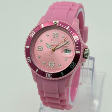 Women's ICE WATCH Pink Diver Style Quartz Watch, 40mm, Silicone Band, Date, Runs