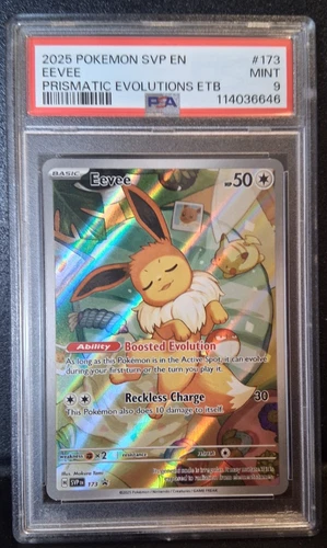 Pokemon 2025 SVP EN-SV Black Star Promo Prismatic Evolutions ETB 173 Eevee PSA 9