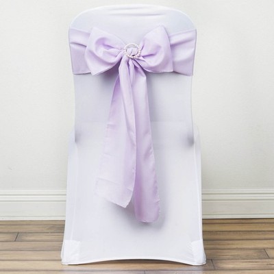 10 Lavender Polyester CHAIR SASHES Ties Bows Wedding Party Ceremony Decorations