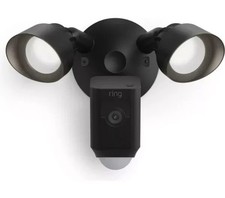 Ring Floodlight Cam Wired Plus, Outdoor Security Camera 1080p HD Video, Black