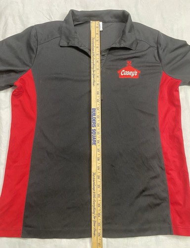 Caseys Poloshirt Damen Large schwarz rot kurzarm Arbeitskleidung Mitarbeiter Uniform - Bild 4 von 10