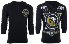 American Fighter Men's Hoodie Massachusetts Shirt Premium Black