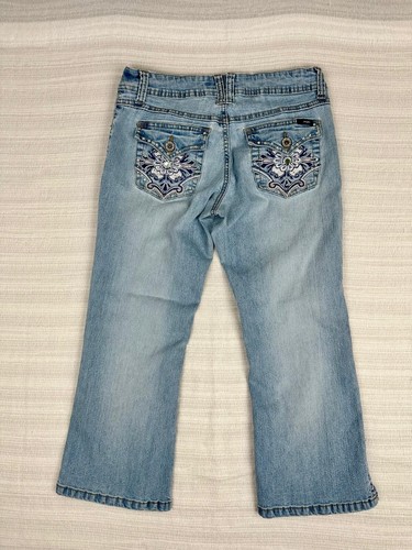 Vintage Y2K Angels Brand Denim Capri Jeans Size 5 Low V Cut - Picture 5 of 8