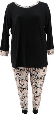 Retreat Rhonda Shear 2-Pc Brushed Jersey Lounge Set Animal Floral XL NWOT (485)