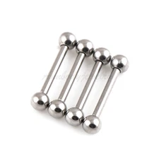 14G Solid G23 Titanium Straight Tongue Barbells Nipple Ring Externally Thread