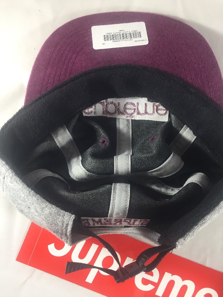 SUPREME TERRY CLASSIC LOGO 6-PANEL GRAY SS17 2017 HAT Camp