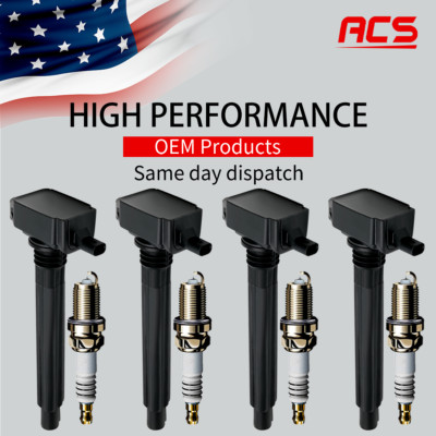 4X OEM Ignition Coil & Iridium Spark Plugs For Jeep Cherokee Renegade Ram UF751