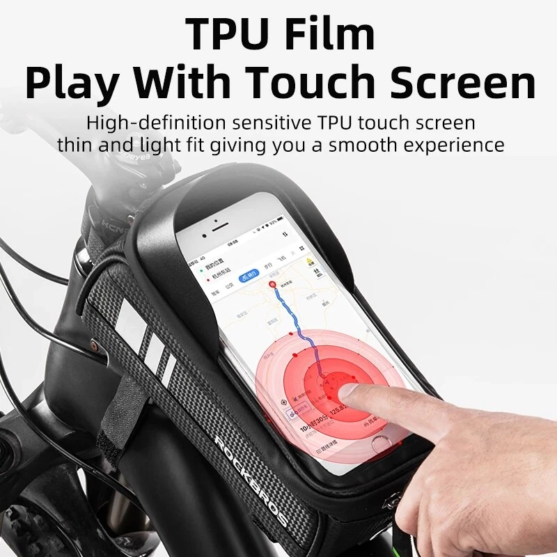 Rockbros Bike Frame Bag for Touch Screen Purse Waterproof 6.5inch