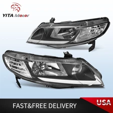 LED DRL HeadlightsFor 2006-2011 Honda Civic FA Sedan 4DR Headlamps Pair Lamps