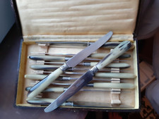 12 COUTEAUX LAMES ACIER MARQUE APOLLONOX ET MANCHES EN CORNE TRES BON ETAT