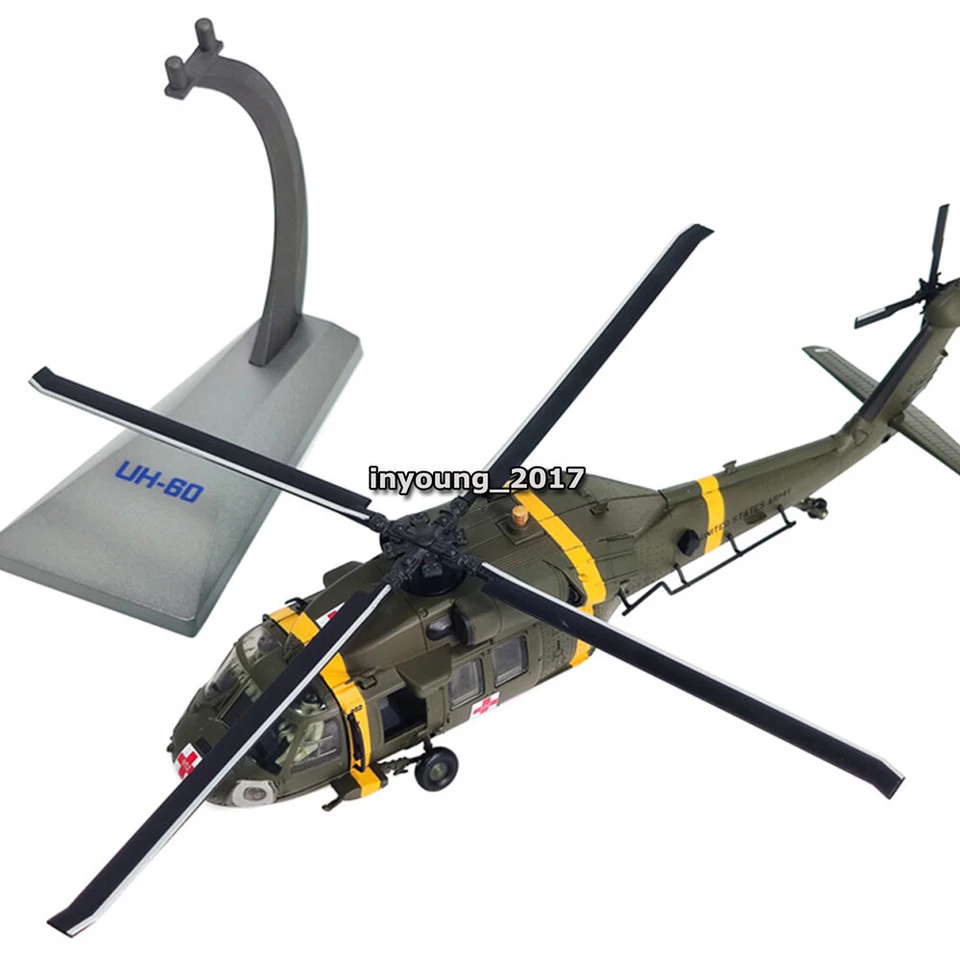 Modelo de helicóptero a escala 1/72 Sikorsky UH-60 Black Hawk modelo de avión fundido a presión Foto 4 de 4