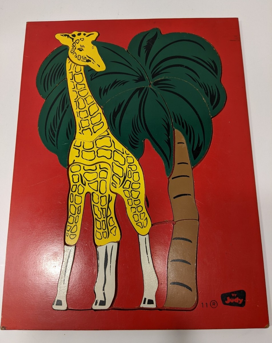 Rare Judy Company Instructo Wooden Puzzle Vintage 1950's Giraffe