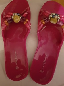 designer jelly flip flops
