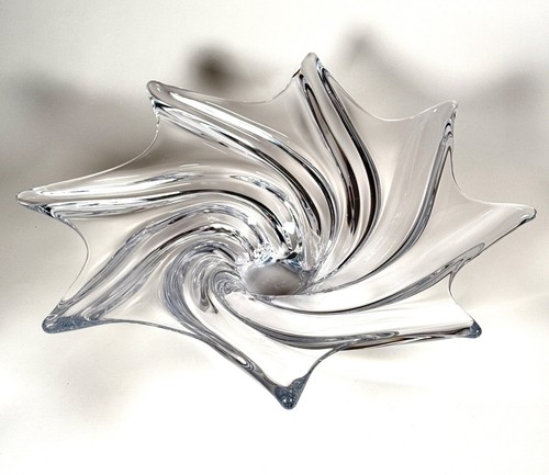 Vannes Le Chatel France Crystal Art Glass 1960s Centrepiece Mid-Century Modern - Picture 6 of 10